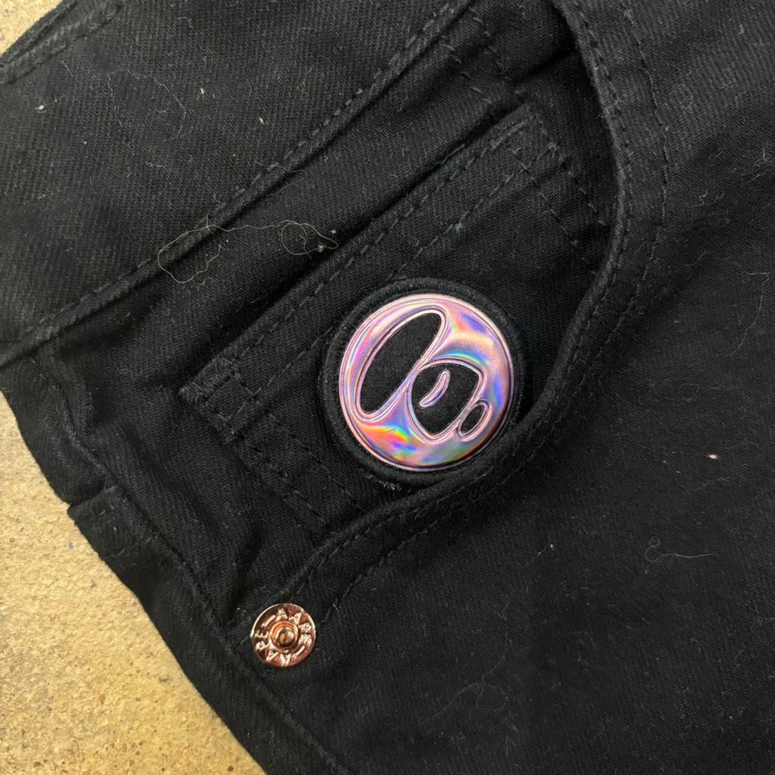 [정품/XS] 베이프 백로고 마일로 홀로그램 블랙 면 반바지 숏팬츠 상품이미지8