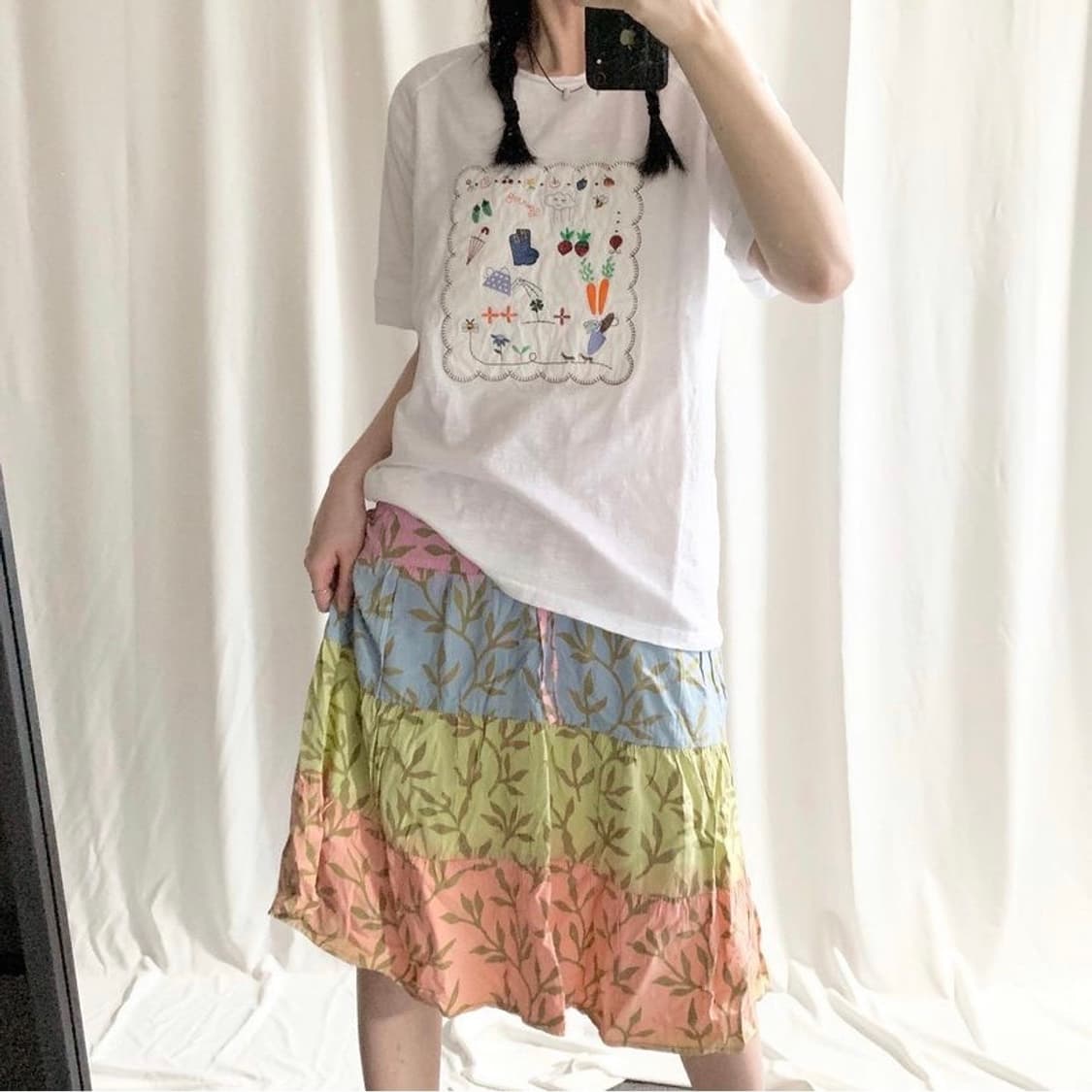 colorful midi skirt 패치 스커트 상품이미지2
