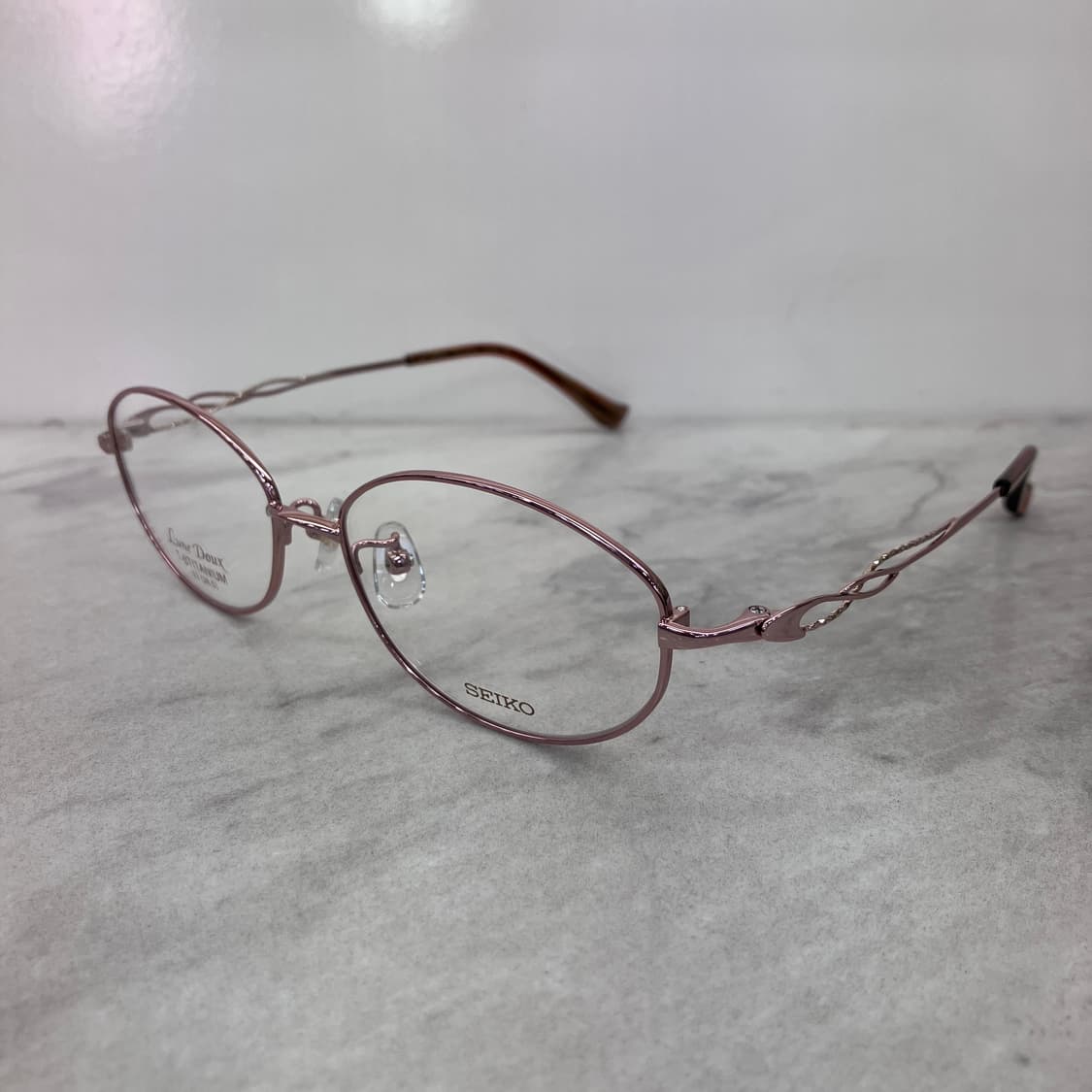 C82 세이코 SEIKO 빈티지 로즈골드 오벌 B-Titan 메탈테 안경 상품이미지7