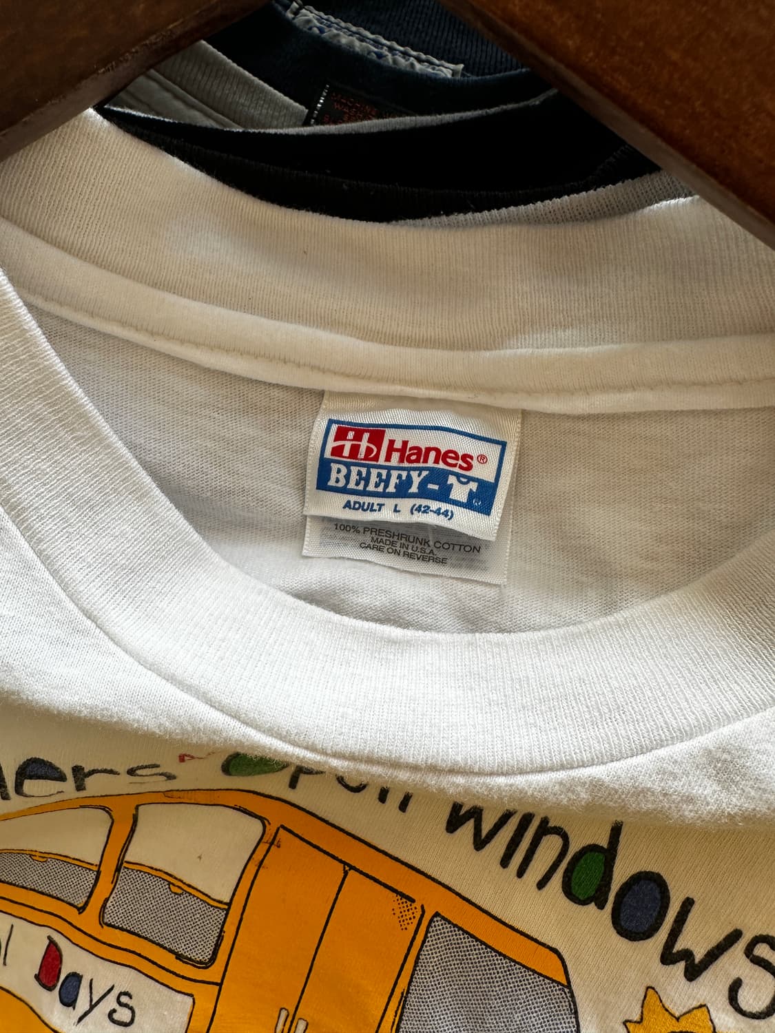 90s Hanes BEEFY-T USA 프린팅 티셔츠 상품이미지5