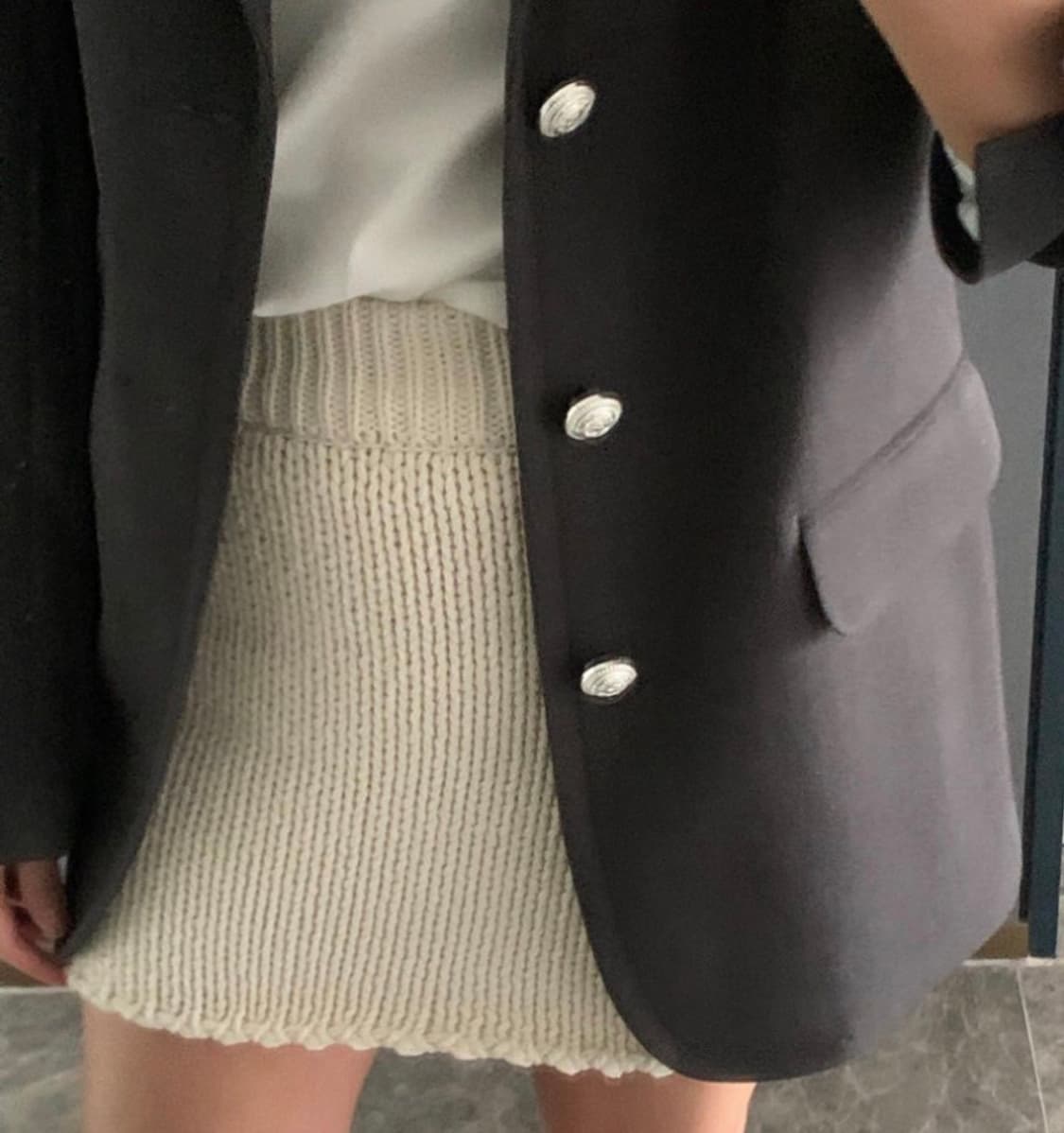 포스터 poster 플라보 니트 스커트 아이보리 상품이미지1