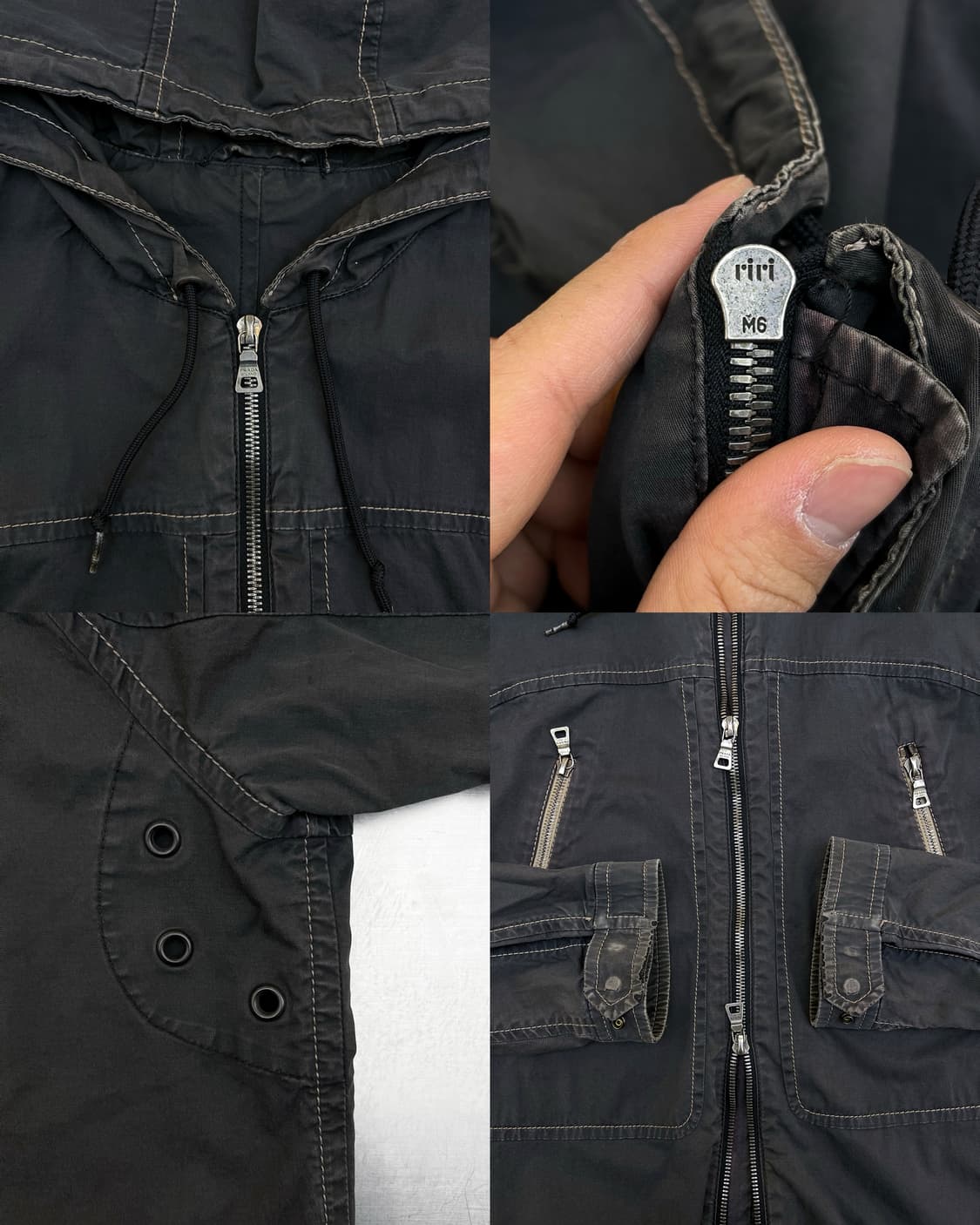 프라다 2000s 콘트라스트 스티칭 후드 자켓 상품이미지5