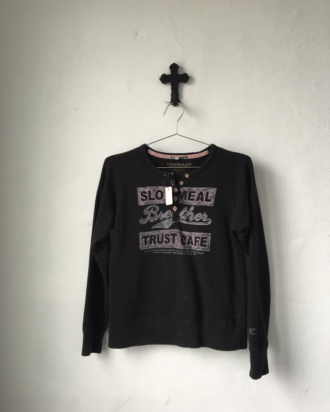 Lettering printing Henry neck t shirt 상품이미지1