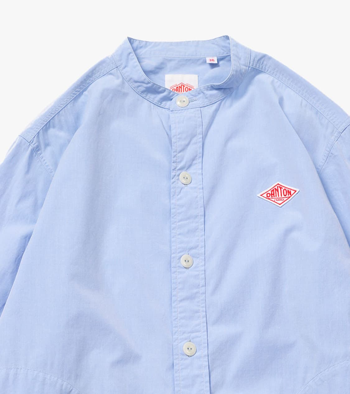 DANTON - POPLIN BAND COLLAR SHIRT 상품이미지3