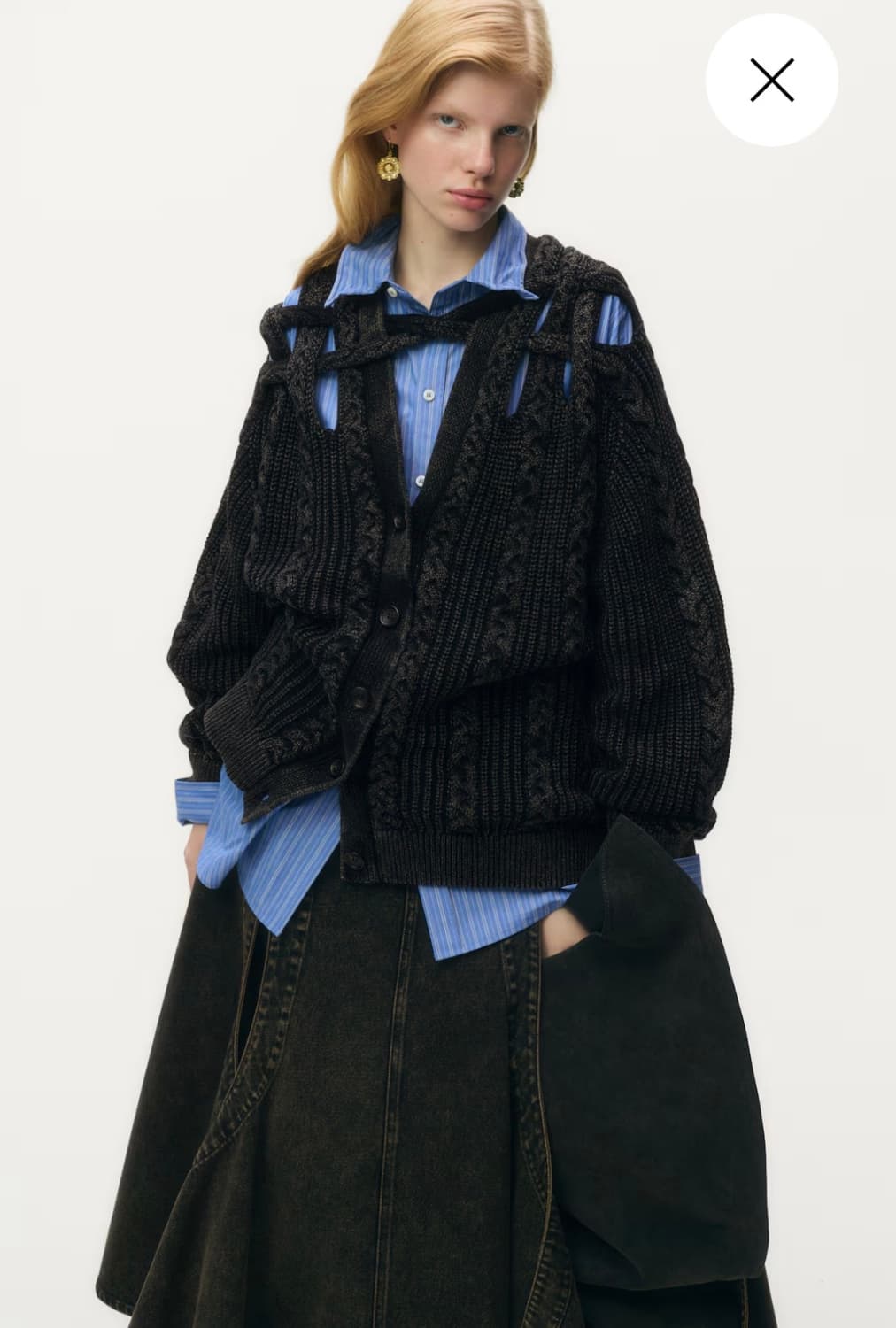 GLENN MARTENS H&M 글렌마틴스 케이블 니트 가디건 상품이미지1