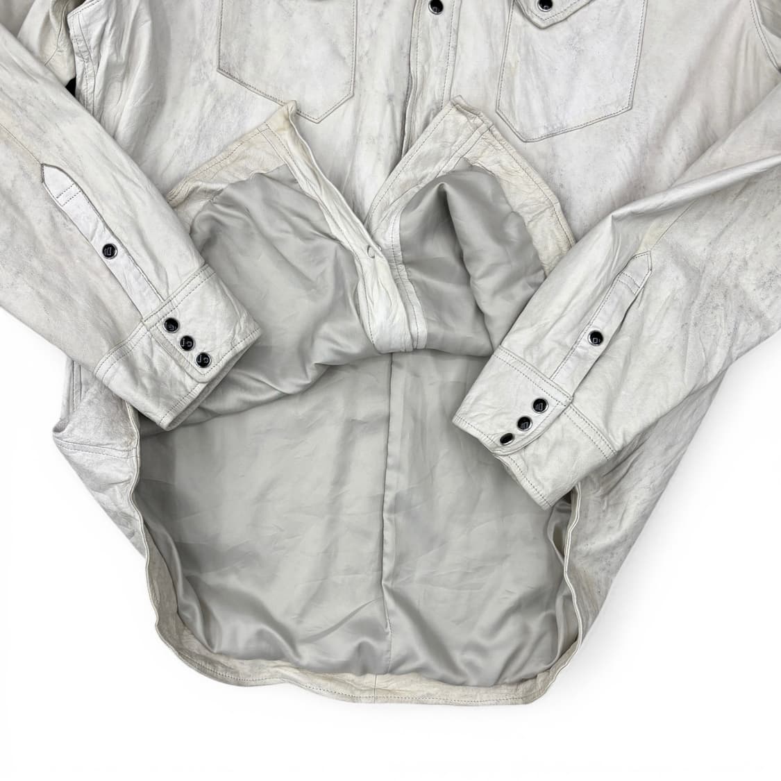 90's Fine Sportswear 카우 레더 셔츠 상품이미지5