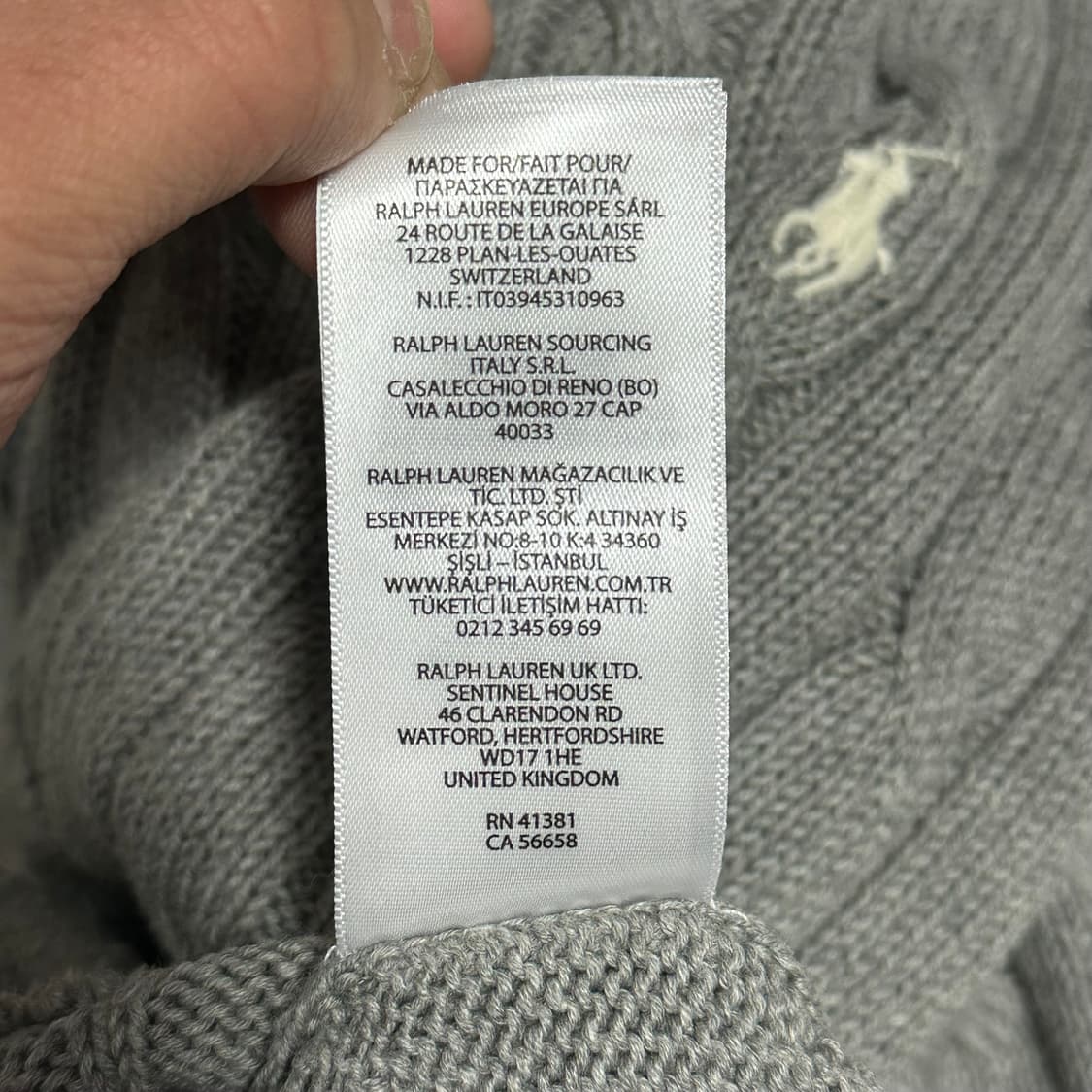M 폴로랄프로렌 여성용 코튼 케이블 그레이 니트 상품이미지5