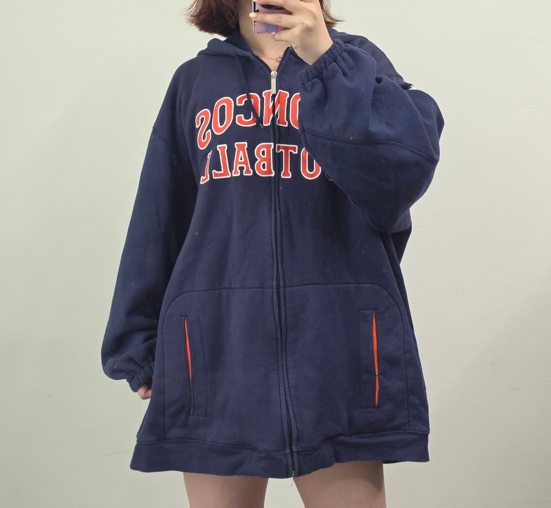 [프립]2XL/리복 x NFL 덴버 브롱코스 올드스쿨 오버핏 후드 집업 상품이미지2