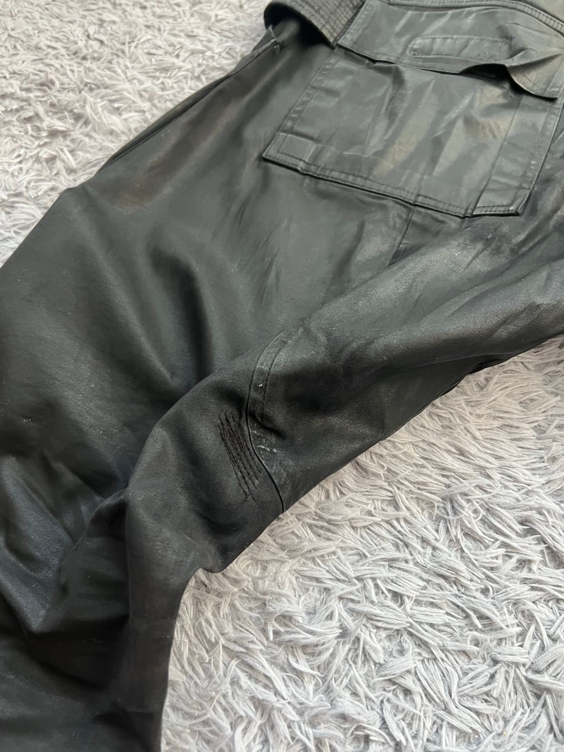 (S)릭오웬스 크리치 카고 태권도 팬츠 코팅 s사이즈 te소재 상품이미지5