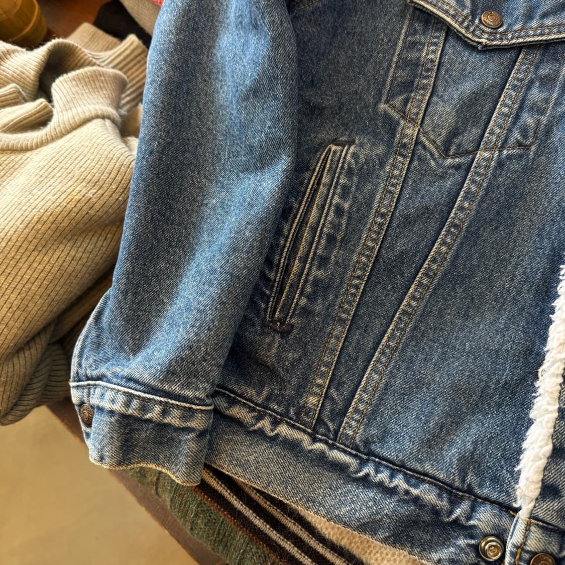 90S 리바이스 데님 셰르파 자켓 38 S M 상품이미지2