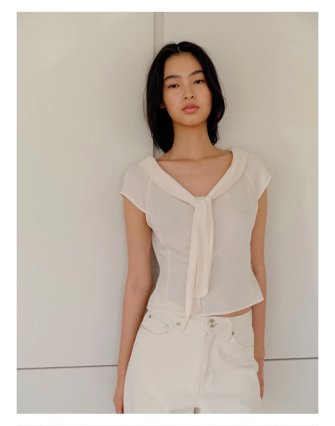 Kindersalmon 킨더살몬 타이 블라우스 상품이미지1