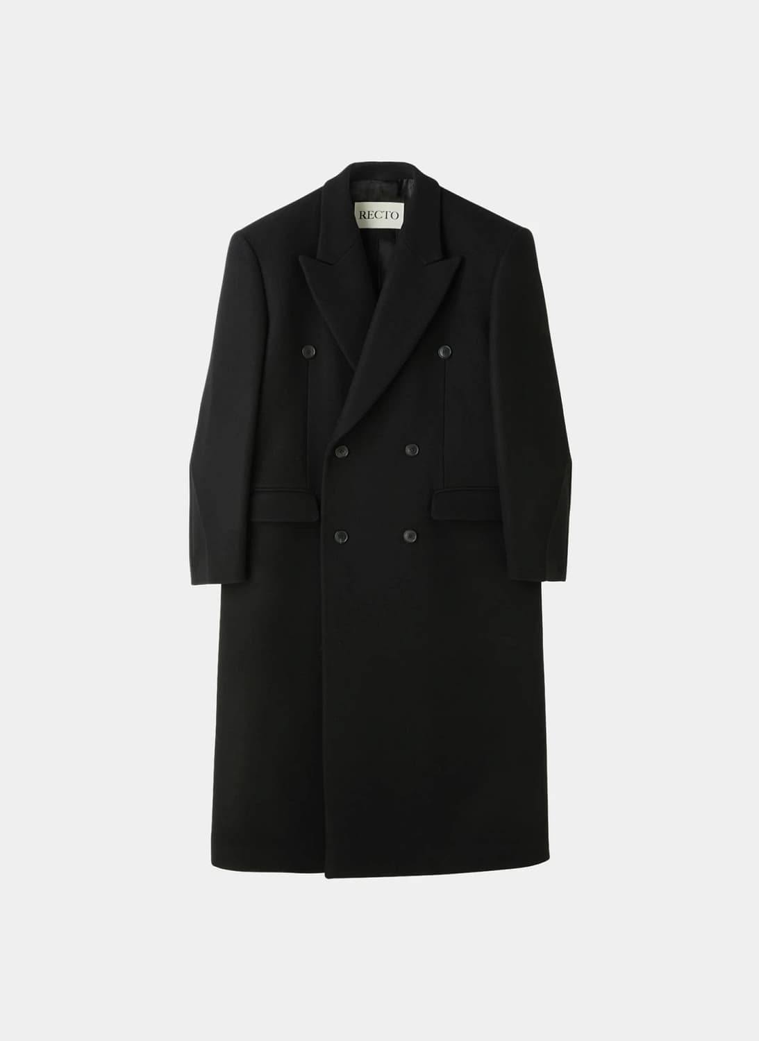 [XL] 렉토 25FW 클래식 더블 코트 블랙 상품이미지7