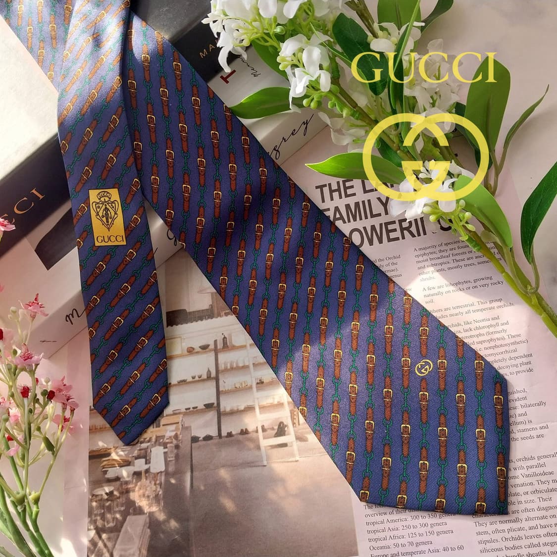 구찌 실크 다크블루 아이덴티티 패턴 넥타이 9cm A+등급 K161
 상품이미지1