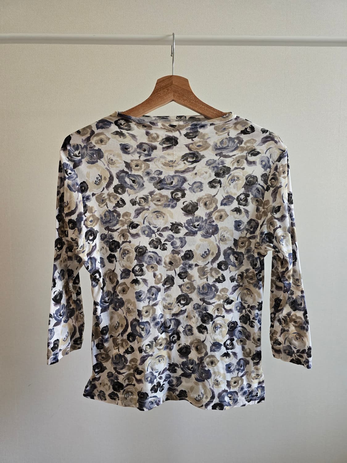 일본 빈티지 수채화 플라워 코튼 티셔츠 상품이미지1