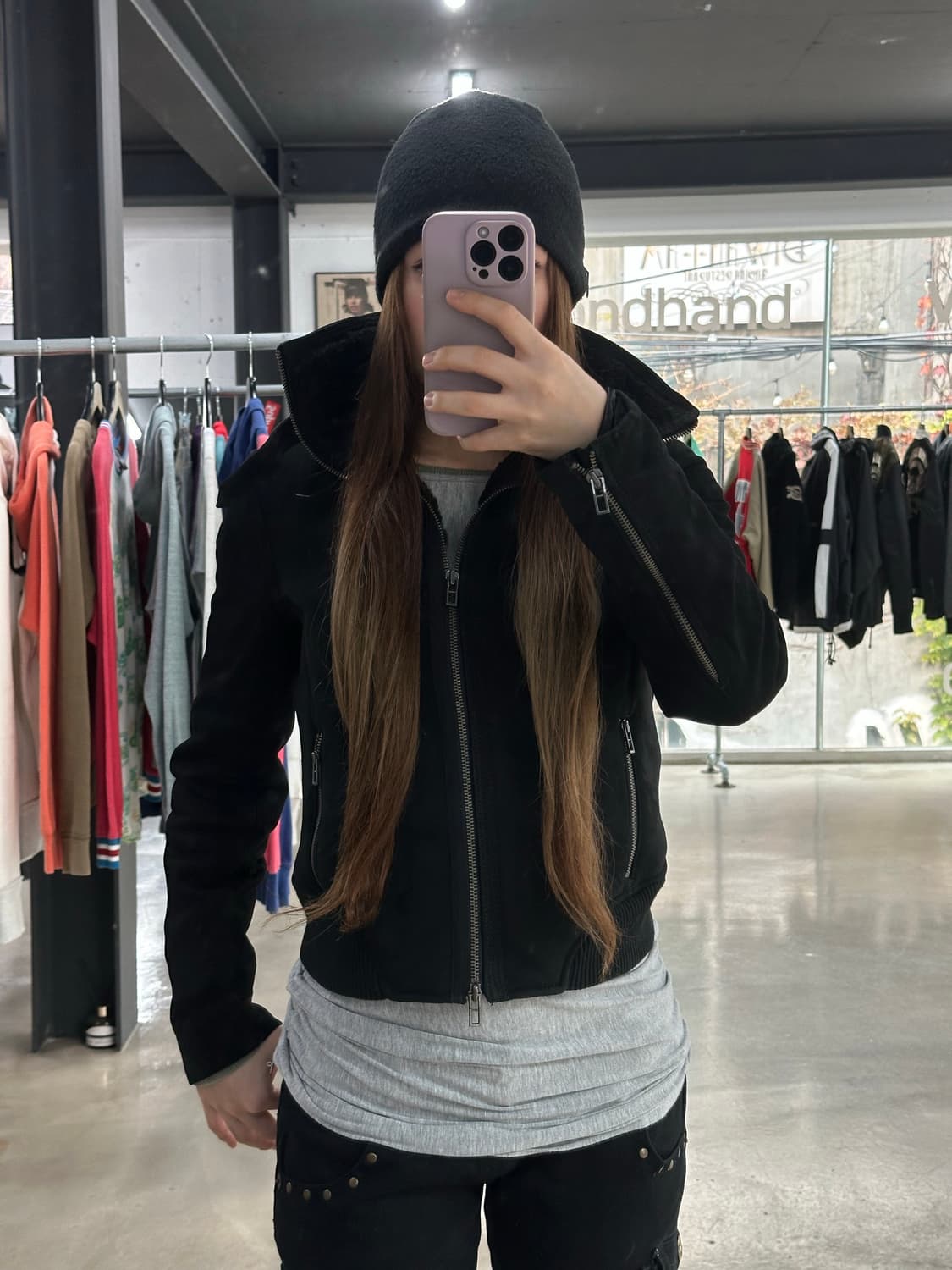 아르마니익스체인지 하이넥 매트 양가죽자켓 상품이미지5