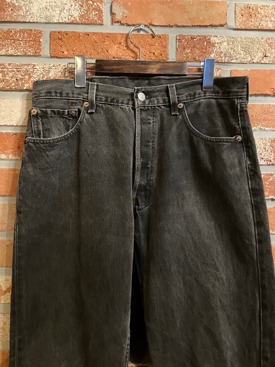 USA 빈티지 리바이스 501 0660 블랙진 흑청 데님 팬츠 상품이미지3