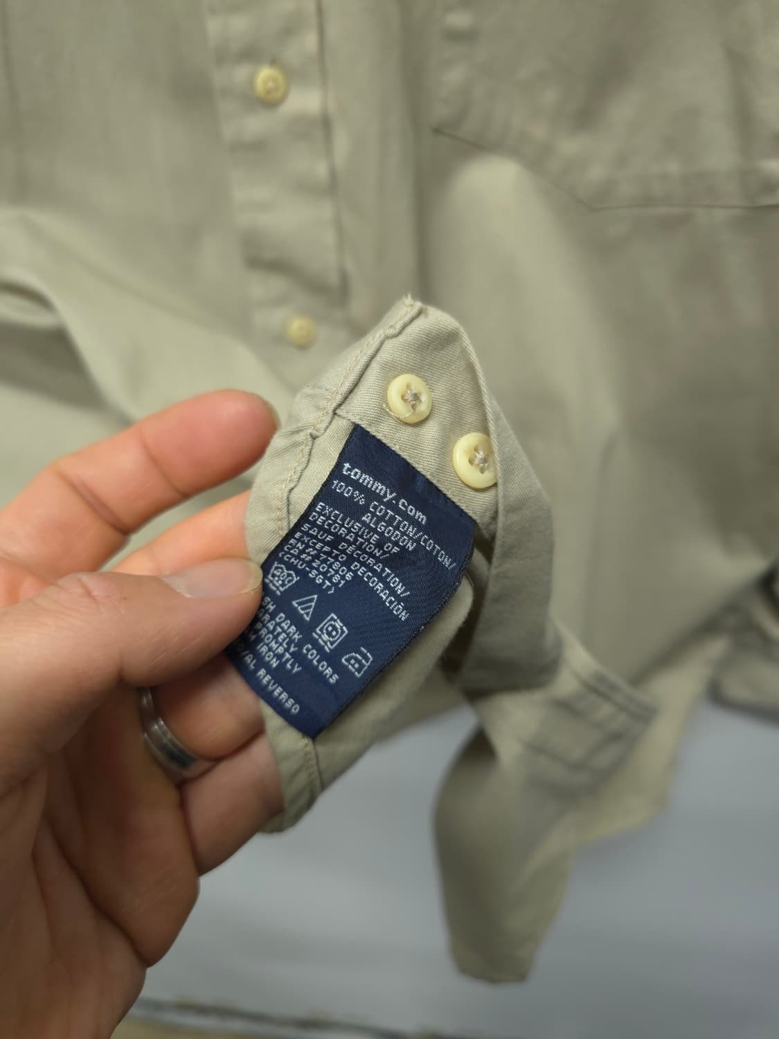 타미힐피거 클래식 베이지 버튼다운 셔츠(110) 상품이미지4