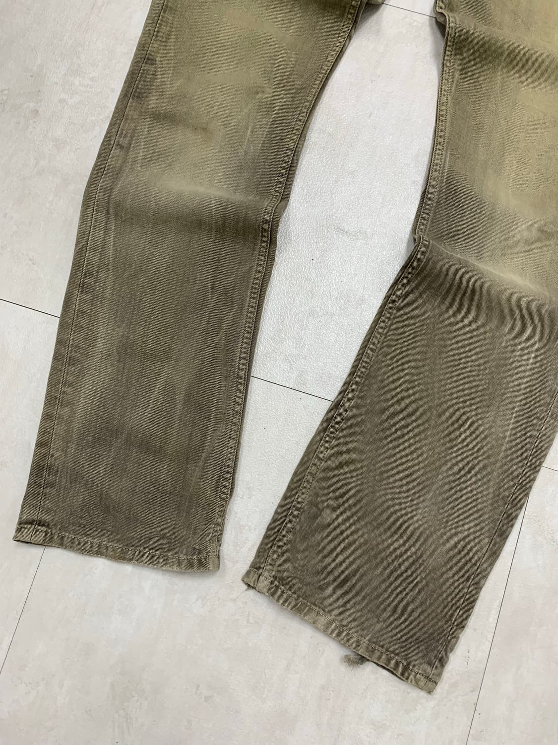 디젤 애쉬 카키 스트라이트 팬츠 #647 상품이미지3