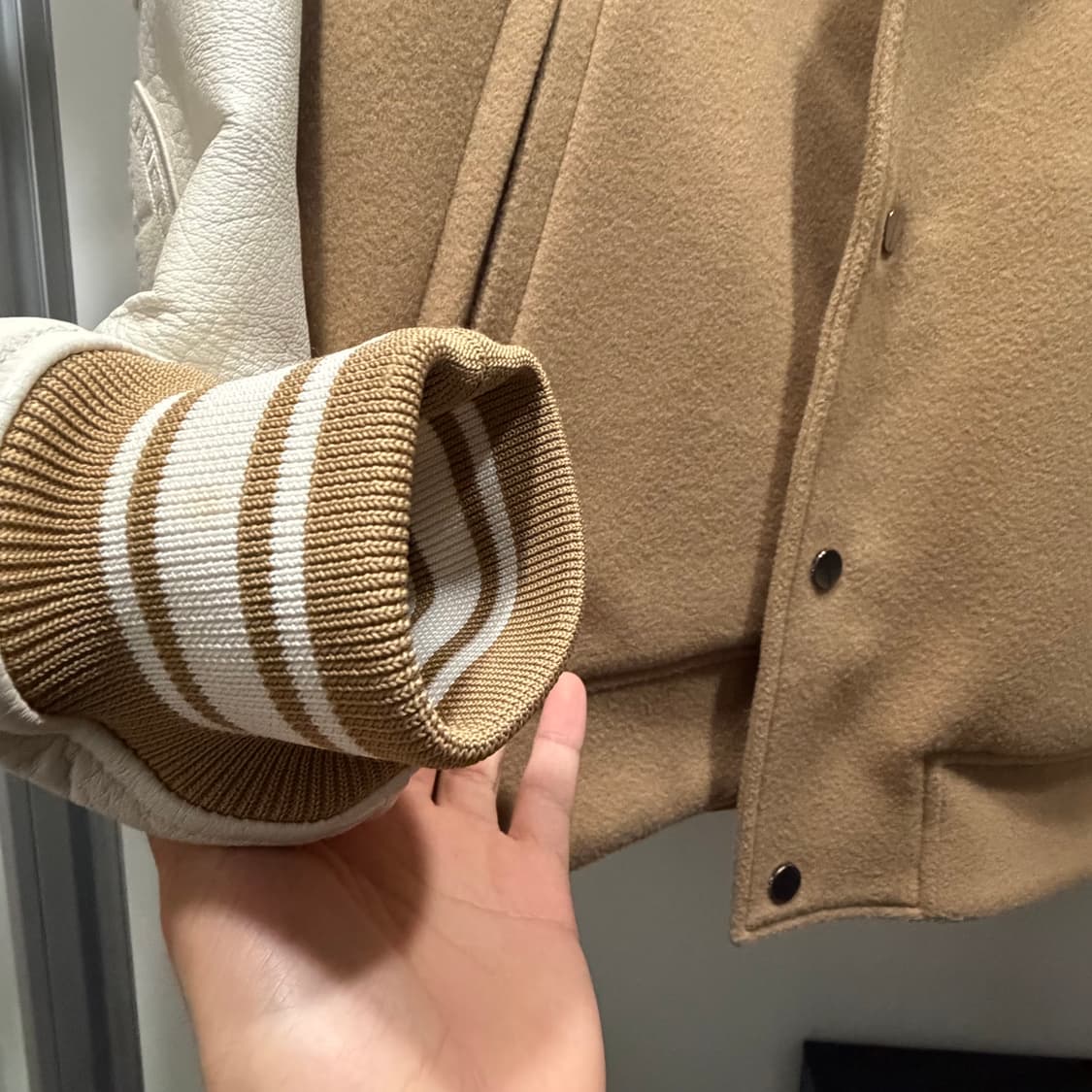 {새상품급/48size} 우영미 바시티 자켓 베이지 상품이미지4