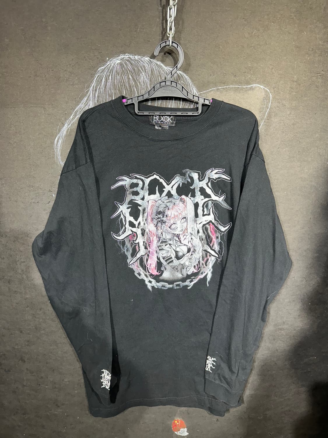 일본빈티지 아니마 지뢰계 소녀 프린팅 롱슬리브 긴팔티 XL 상품이미지7