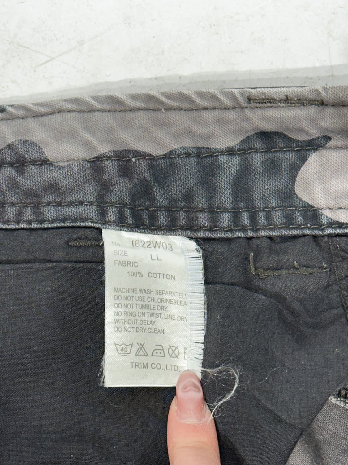 빈티지 그레이 밀리터리 카모 와이드 카고 팬츠 L 상품이미지7