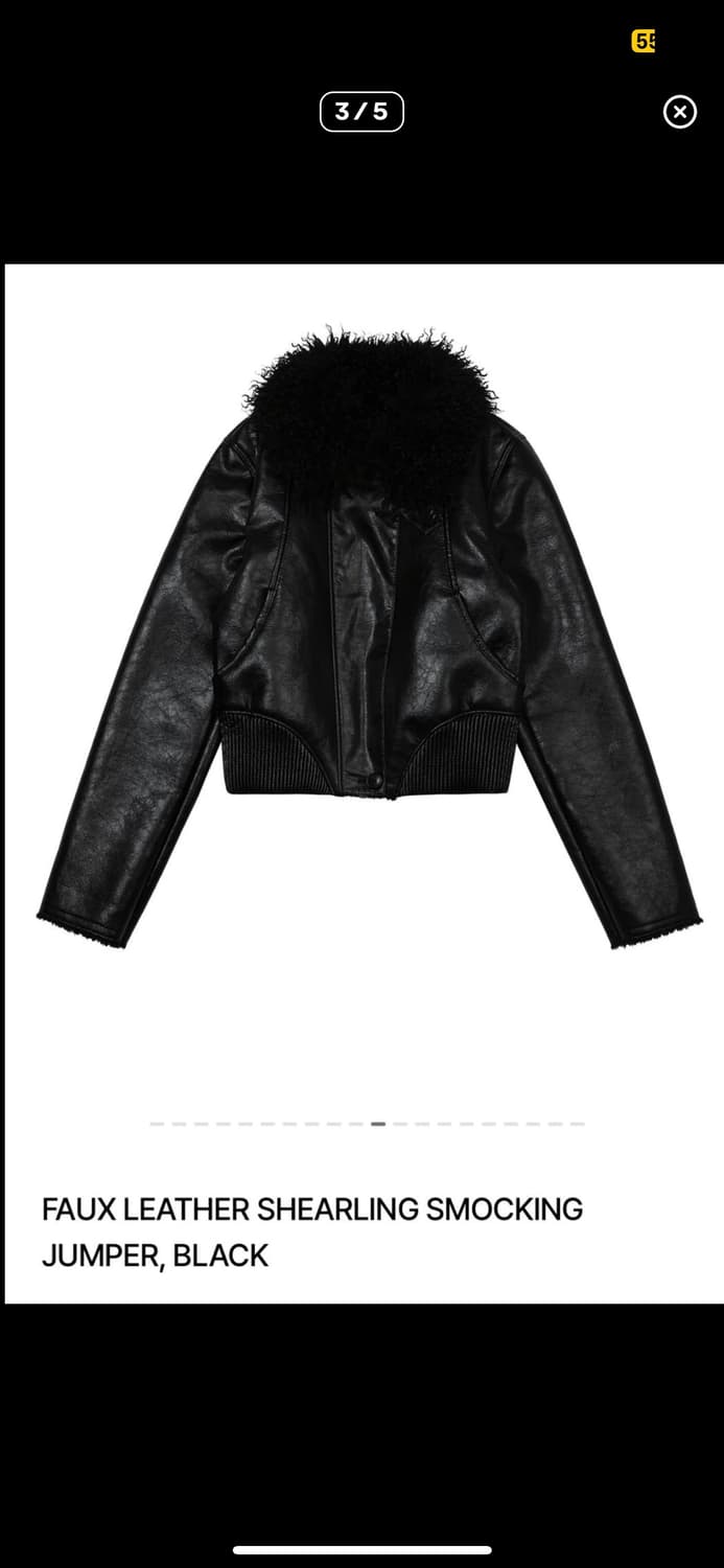 보헤미안서울 FAUX LEATHER SHEARLING SMOCKING J 상품이미지2