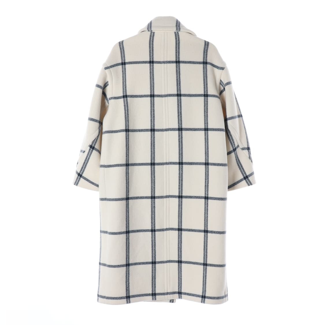 (새상품) 일레븐티 체크 패턴 울 롱 코트 상품이미지3