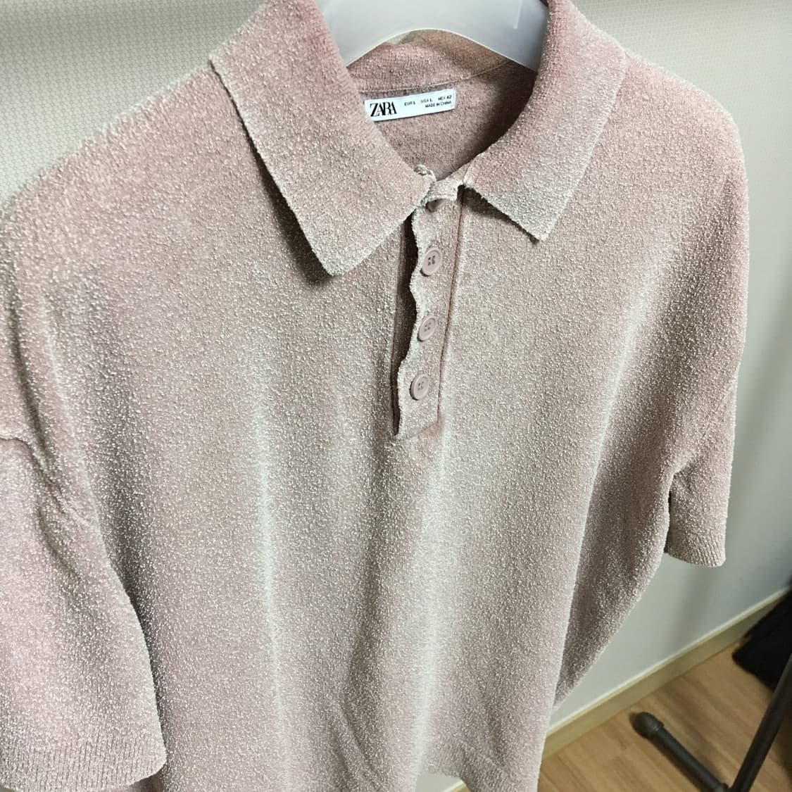 ZARA Boucle Knit Polo Shirt 상품이미지3