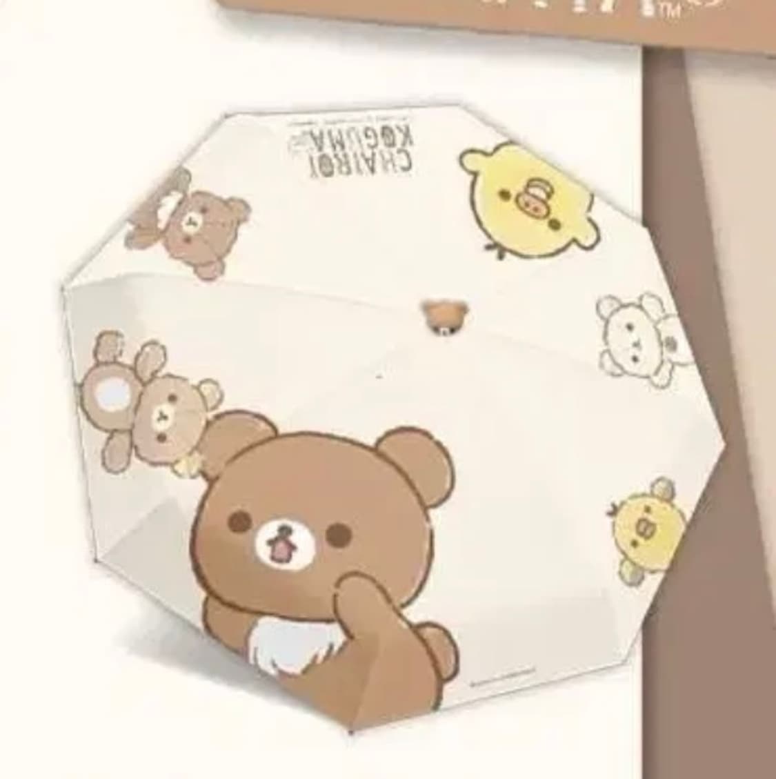 코구마 리락쿠마 산엑스 3단 자동 우산 코리락쿠마 키이로리토리  상품이미지4