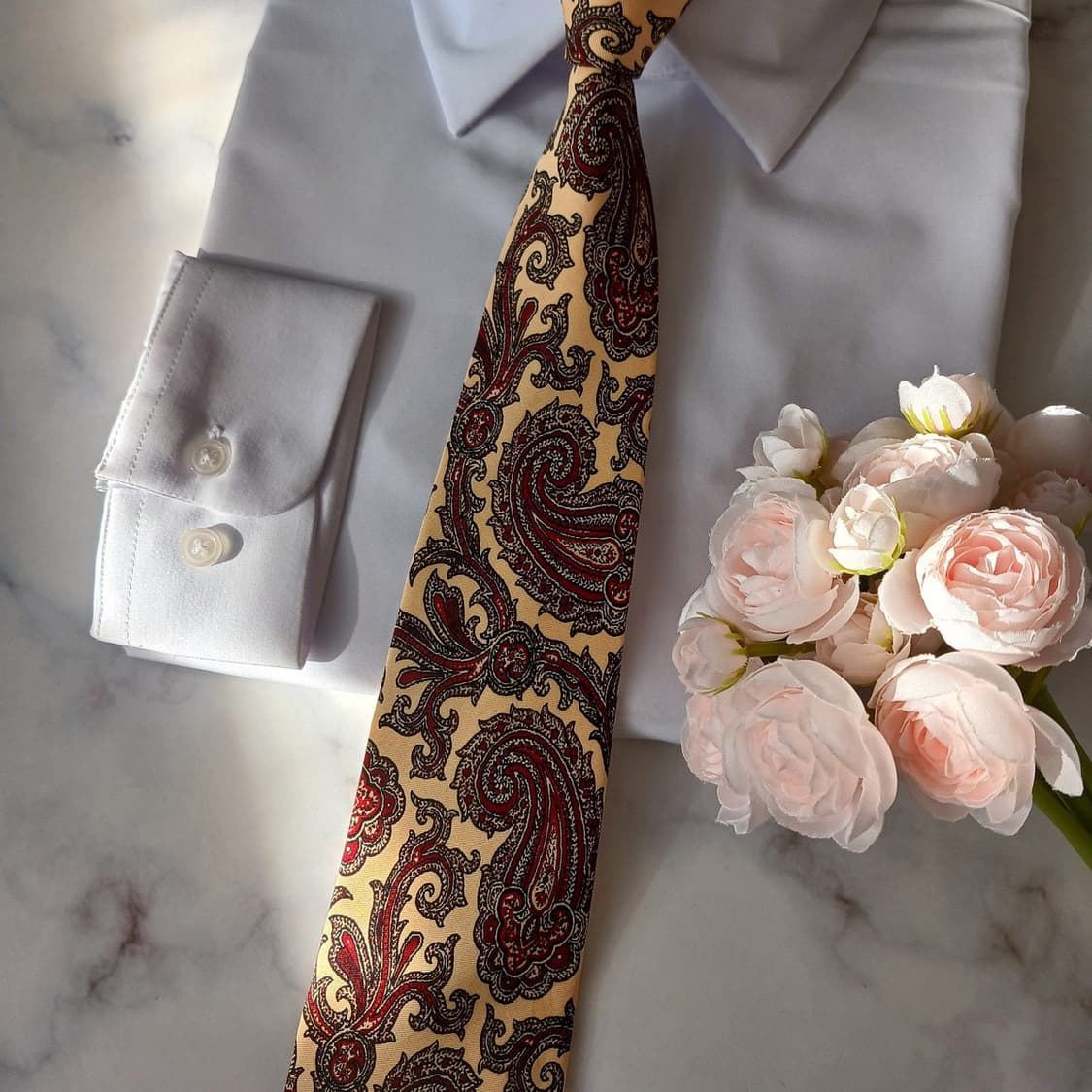 폴로 랄프로렌 실크 베이지 페이즐리 넥타이 9cm A+등급 A19667 상품이미지7