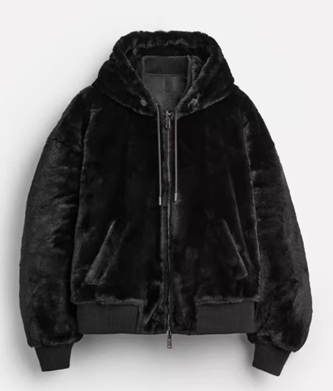 실측 2XL) 자라 신형 리버서블 양면 에코 퍼 후드 MA-1 자켓 블랙 상품이미지2