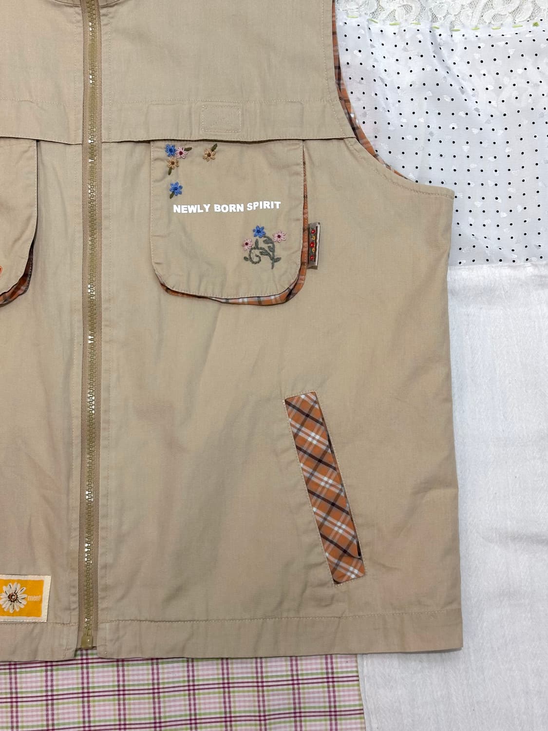 ⊹ Vintage Floral Check Vest 상품이미지8