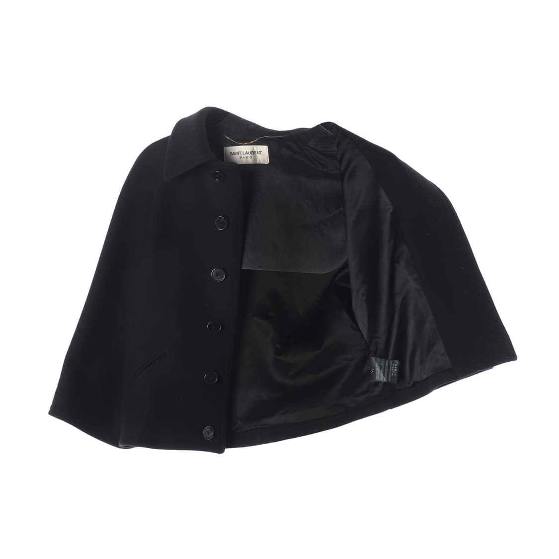 생로랑 울 100% 케이프 숏 코트 상품이미지2