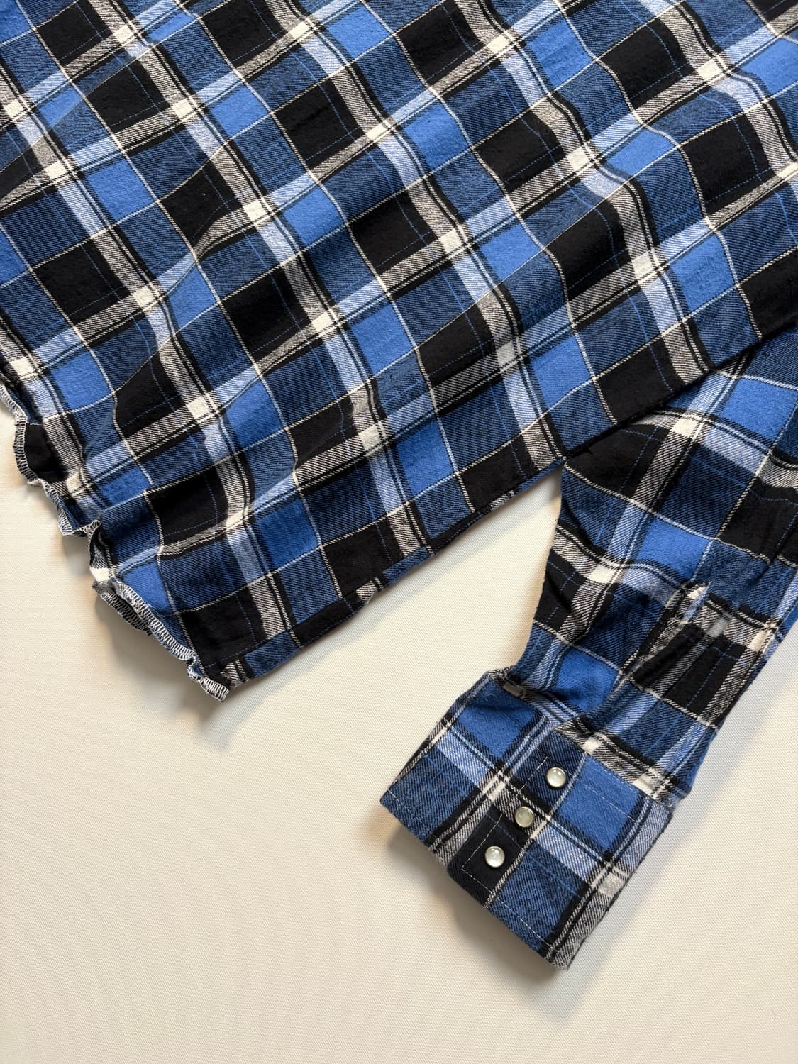 [XL] 랭글러 플란넬 셔츠 (blue/black) 상품이미지4