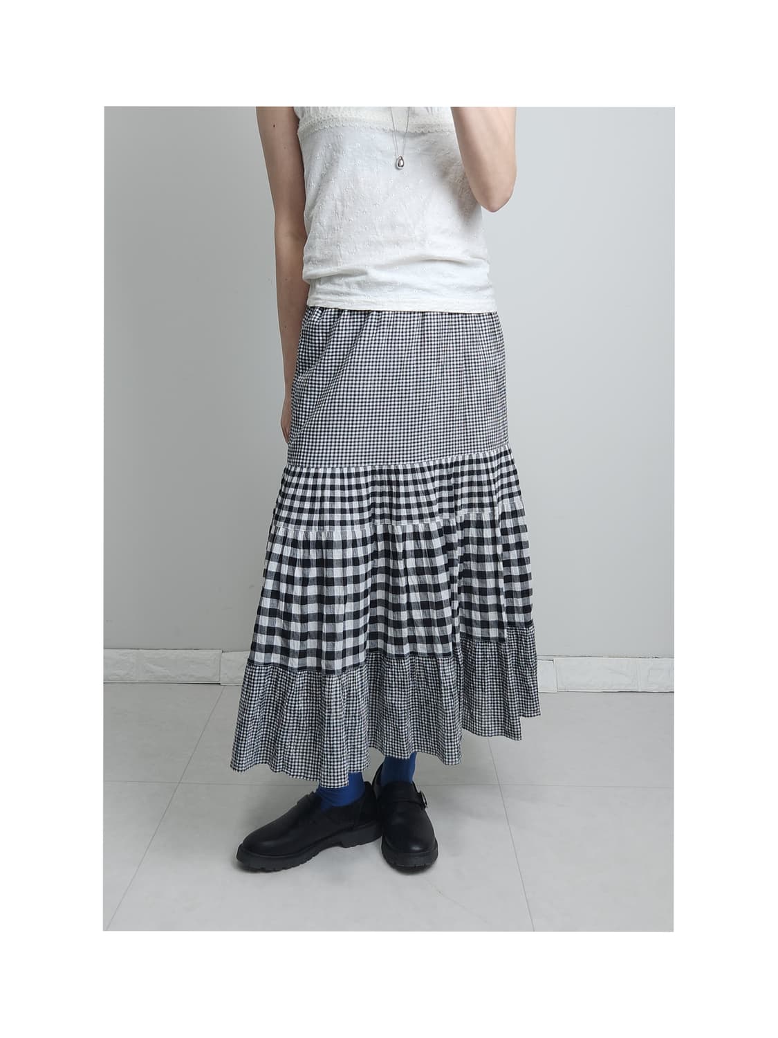 (JWANDERSONxUNIQLO)체크 캉캉 스커트 상품이미지1