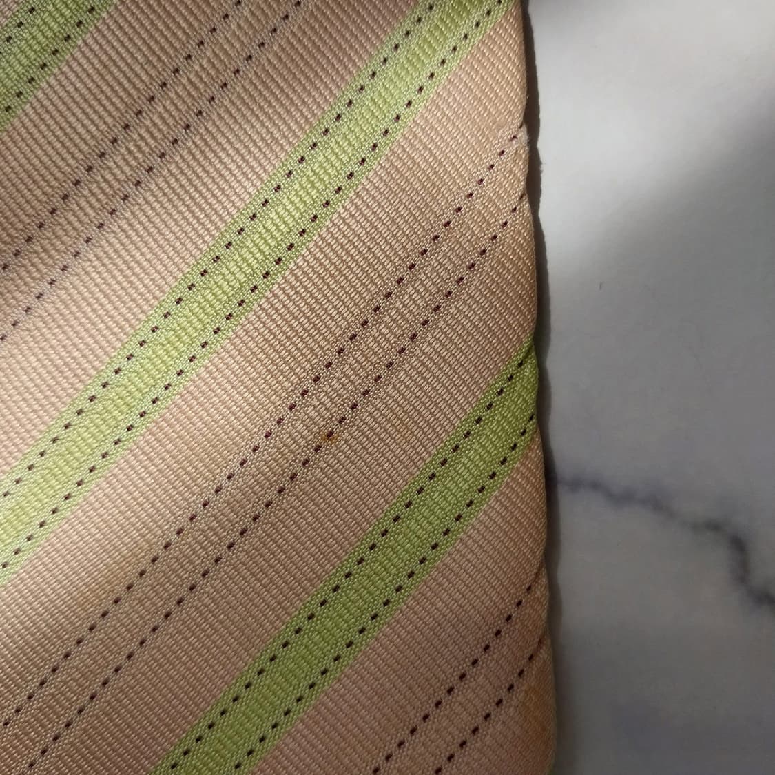 에르메스 실크 살구 스트라이프 넥타이 9.5cm B등급 K2345 상품이미지6