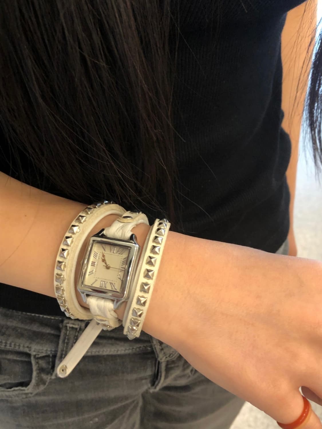 LOSTOM Square Layered leather watch 상품이미지4