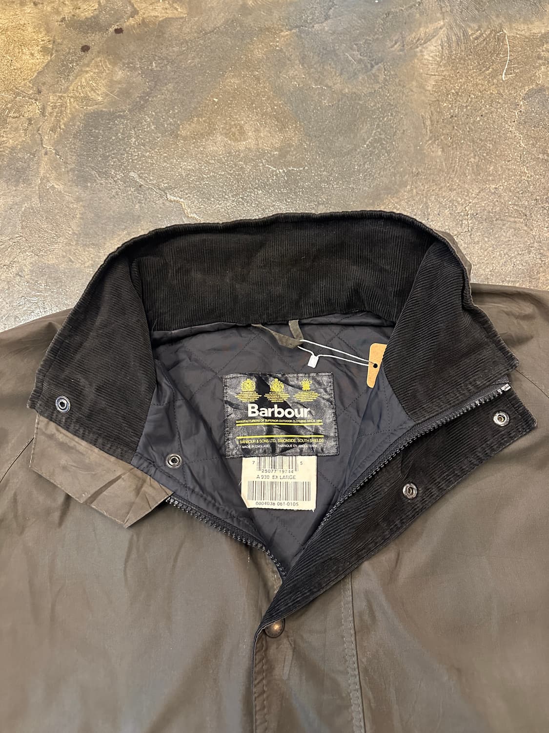 90s Barbour 바버 A930 왁스자켓 XL 상품이미지5