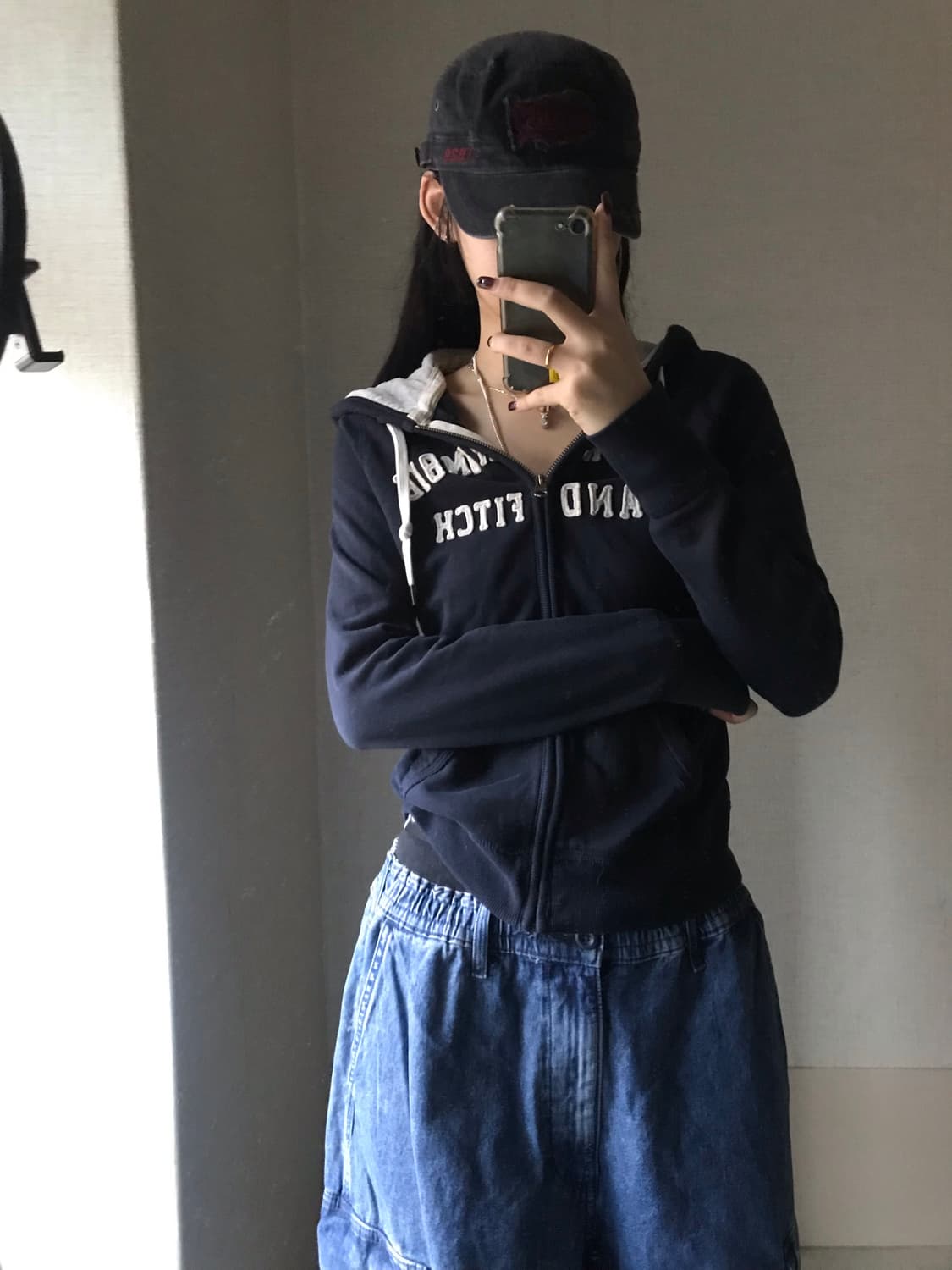 아베크롬비 네이비 딱붙핏 후드집업 상품이미지2