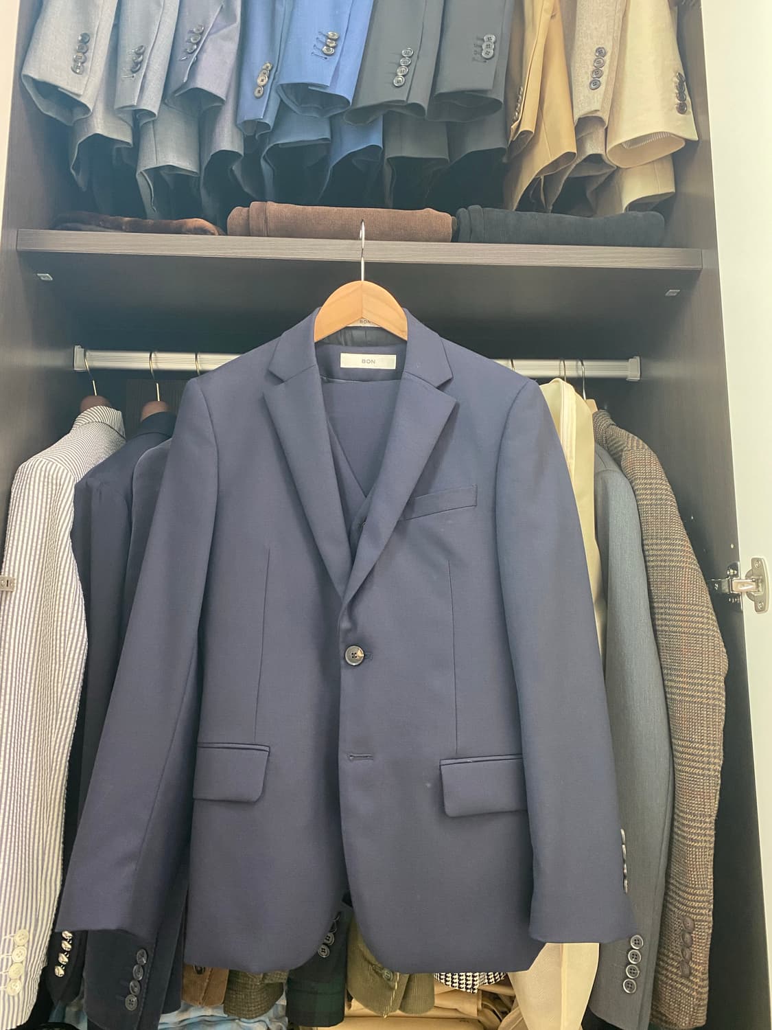 [판매] BON REDA원단 네이비 쓰리피스 수트(95Size) 상품이미지1