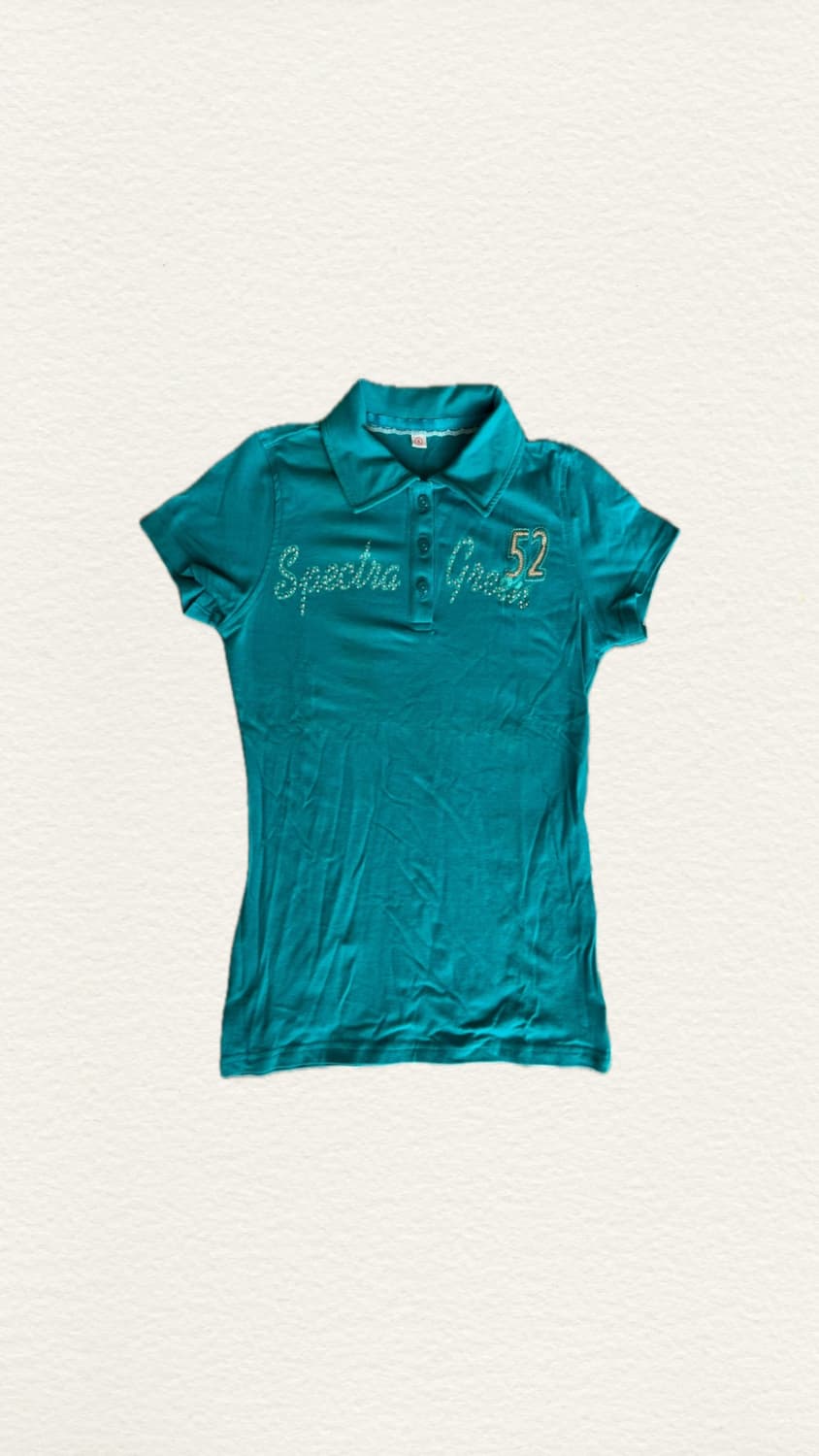 🎐청록 하구미깔 y2k 캡소매 반팔 상품이미지1