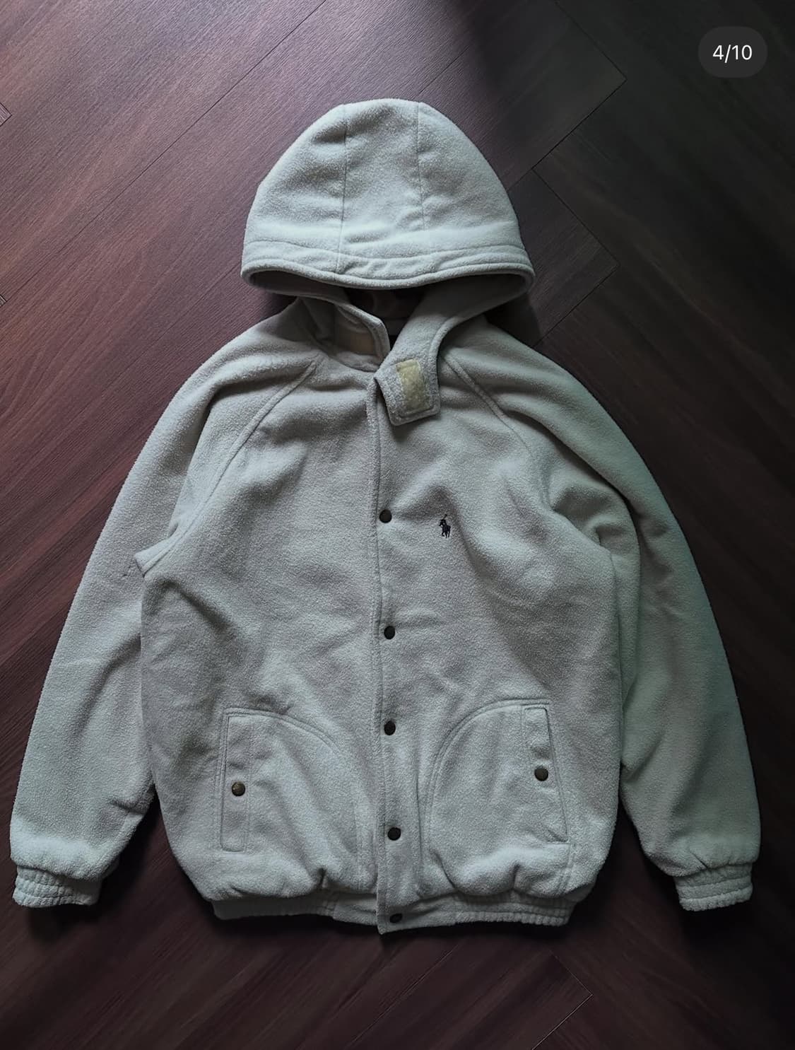 폴로 랄프로렌 90년대 올드스쿨 포니로고 플리스 후드자켓 바시티 상품이미지3