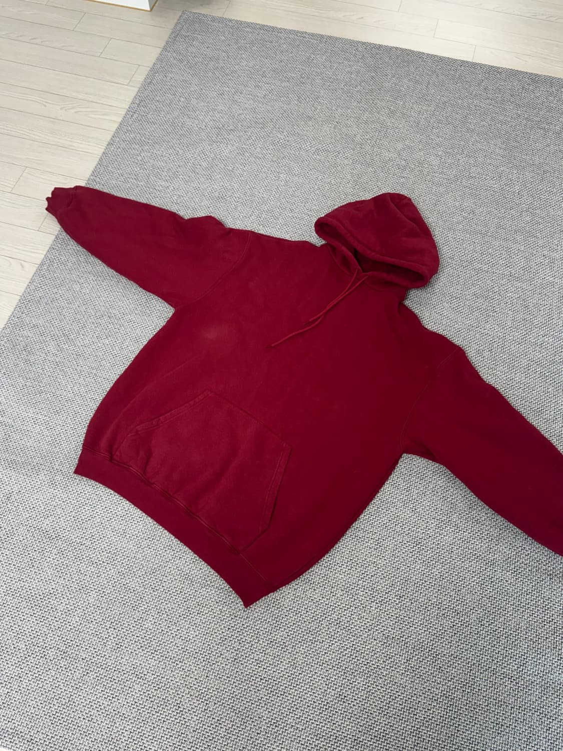 발렌시아가 백로고 후드티 레드  상품이미지5