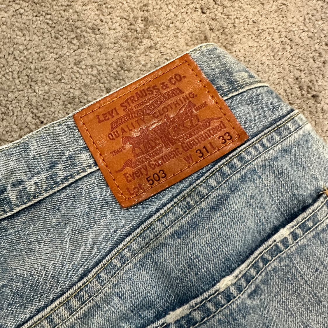 리바이스503 루즈핏 와이드 워싱 데님 팬츠(31) 상품이미지9