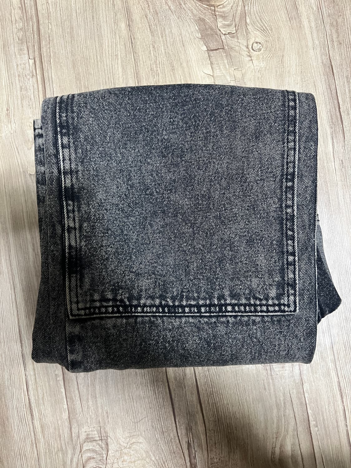 앤더슨벨 패치워크 데님 와이드 진 블랙 상품이미지3