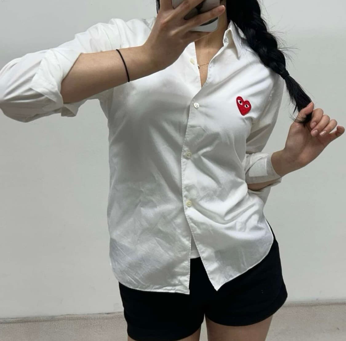 꼼데가르송 하트와펜 화이트 우면 셔츠 상품이미지1