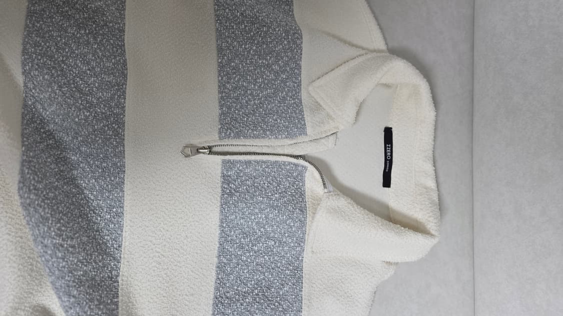 송지오 지제로 트위드 스트라이프 카라 티셔츠 XL 상품이미지4