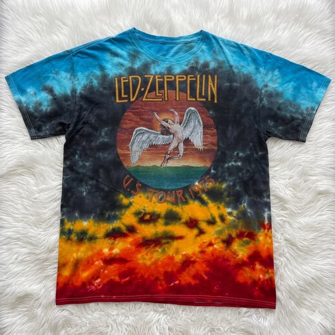 LED ZEPPELIN TOUR 1975 반팔 빈티지 밴드티셔츠L 상품이미지1
