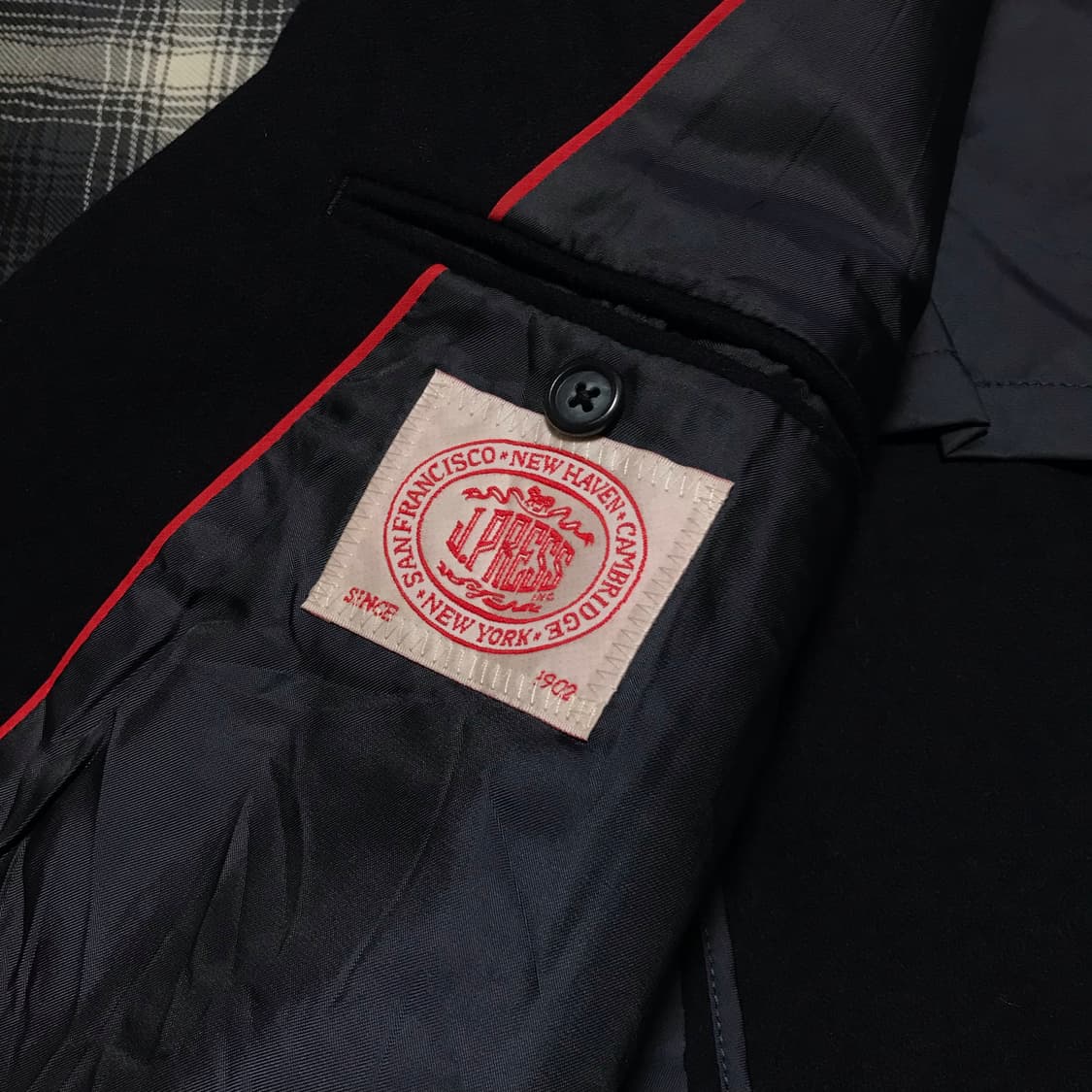 90s 재팬 제이프레스 금장 울 더블 블레이저 상품이미지4