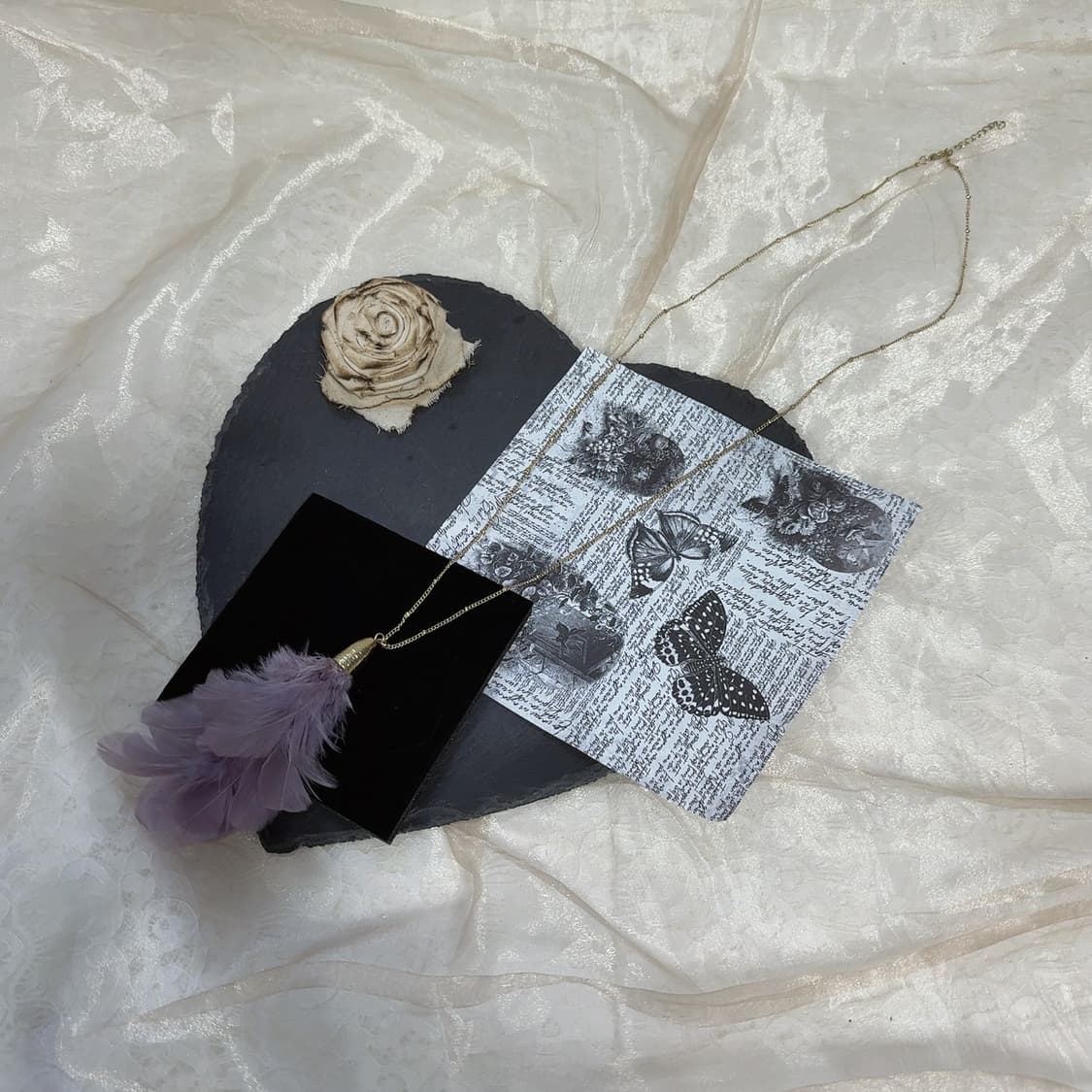 빈티지 타조 깃털 목걸이 상품이미지2